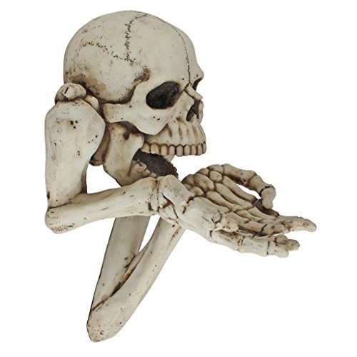 Design Toscano CL6762 Beggar for Souls Skeleton Wall Sculpture, 12 Inch, Faux Bone Finish