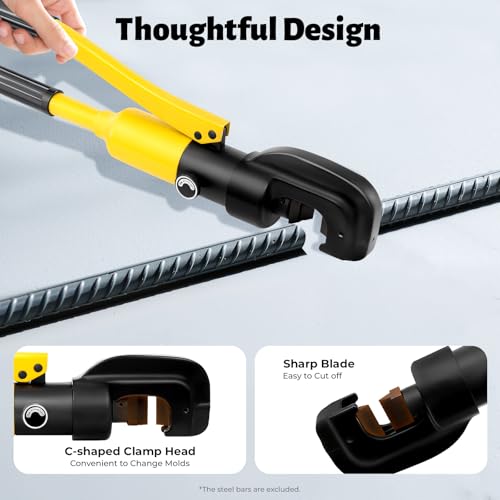 Rebar Cutter, Hand Powered Hydraulic Rebar Cutter for Steel Bar Construction Electrical Transportation and Metallurgy Work 22 Millimeters Maximum Cutting - Image 4
