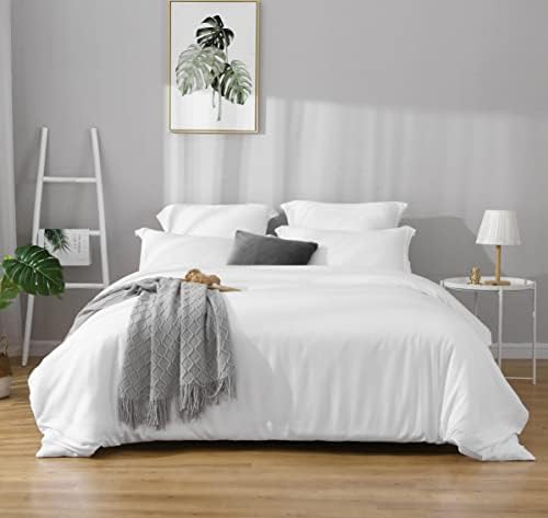 BBANGD Duvet Covers King Size - Ultra Soft and Breathable Bedding King Comforter Cover Set Washed Microfiber 3 Pieces with Zipper Closure Duvet Cover and 2 Pillow Shams (Pure White)