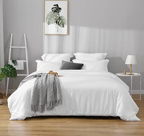 Bbangd Duvet Covers King Size - Ultra Soft And Breathable Bedding King Comforter Cover Set Washed Microfiber 3 Pieces With Zipper Closure Duvet Cover And 2 Pillow Shams (Pure White) #TOP10