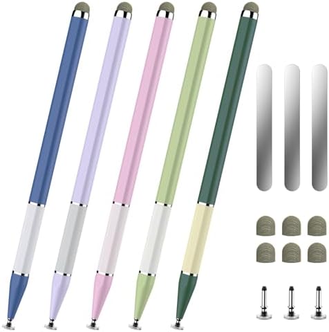 Bopomofo Stylus Pen for Touchscreen,5 PCS 2-in-1 Magnetic Stylus Pen High Sensitivity & Precision Stylus,Extended Pen Body Design,Compatible with Touch Screens(9 Tips + 3 Magnetic Sheets)