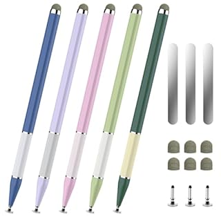 Bopomofo Stylus Pen for Touchscreen,5 PCS 2-in-1 Magnetic Stylus Pen High Sensitivity & Precision Stylus,Extended Pen Body Design,Compatible with Touch Screens(9 Tips + 3 Magnetic Sheets)