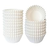 Prefer Green Non-stick 500 Count White Mini Cupcake Liners for Baking, Food-grade Cupcake Wrapper, Greaseproof Parchment Muffin Liners,Baking Cups for Cupcakes, Muffins, Nuts