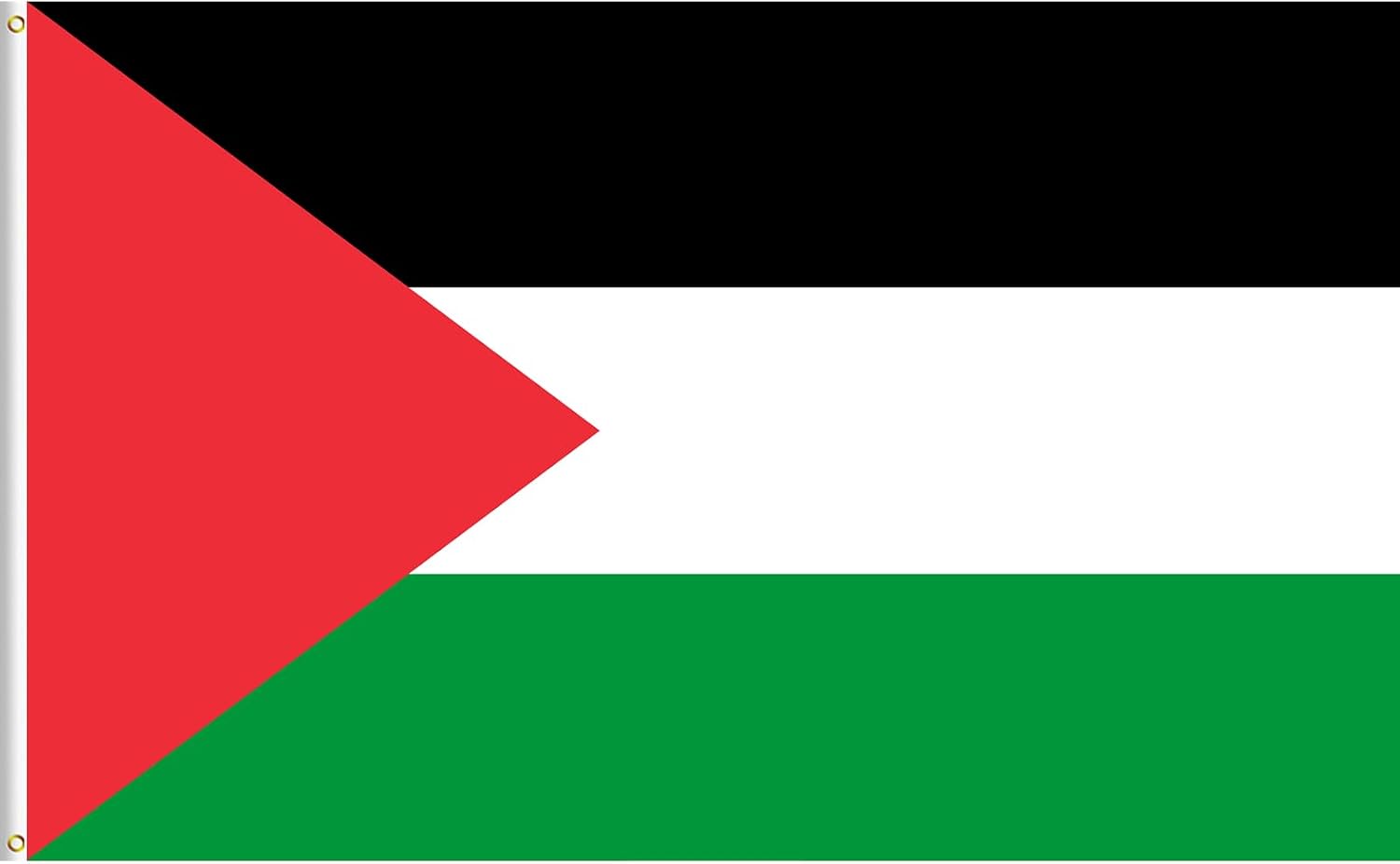 Palestine Flag 150 x 240 cm Palestinian Flag Polyester Digital Print Vivid Colour Fade Resistant Double Stitched with Brass Eyelets for Garden Indoor Outdoor Use