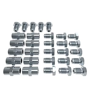 AUPROTEC 20 x schroefverbinding + 10 x connector voor 4,75 mm remleiding flens F M10 x 1 professionele…