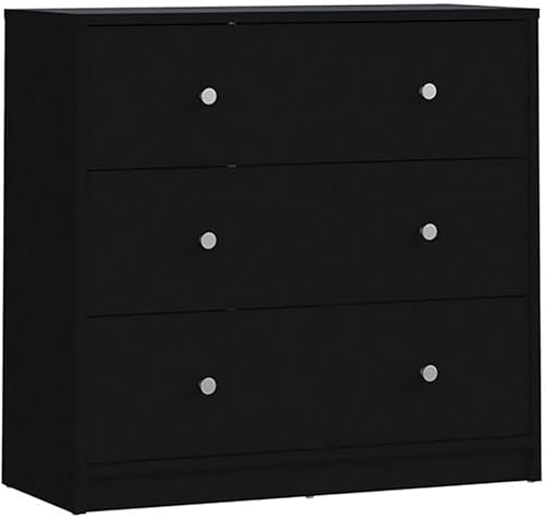 Miniatura 10 de Pemberly Row Cómoda contemporánea con 3 cajones, madera de ingeniería, acabado blanco, 26.75 pulgadas de alto x 28.5 pulgadas de ancho x 11.75