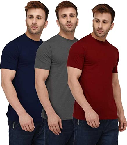 Image of INKKR Men Round Neck Tshirt for Men Pack of 3 Combo