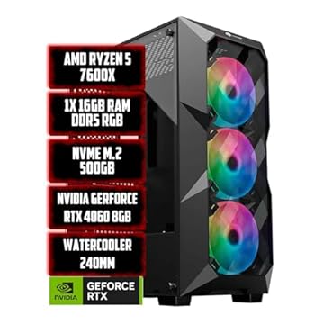 PC GAMER RYZEN 5 7600X, A620M, NVIDIA RTX 4060 8GB, W/C 240MM, GABINETE GAMER COM 3 FANS