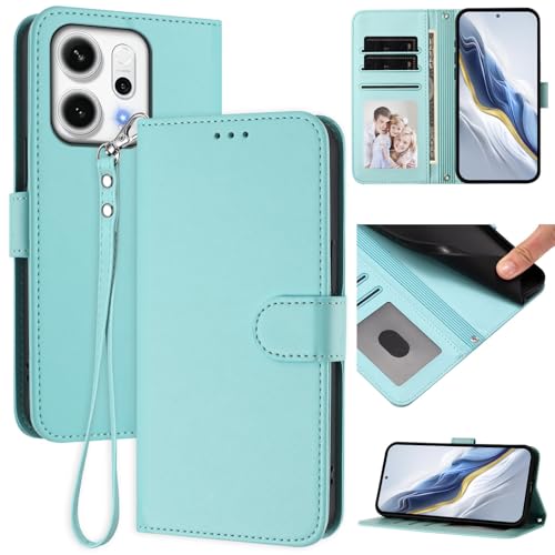 Pzwoxukhov Compatible with Oppo Reno 14 5G Case Cover,Compatible with Oppo Reno 14 5G Phone Case,Solid Color flip Shockproof Case Cover Light Green