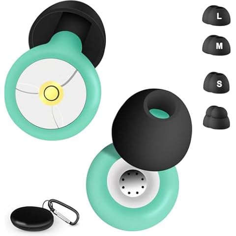 Ear Plugs for Sleeping Noise Cancelling,Reusable Silicone Ear Plugs - 8 Ear Tips in S/M/L/Double-layered Ear Plugs with small Box and Hook -Noise Reduction 20dB.Suitable for Travel, Work,Snoring,Study Cover