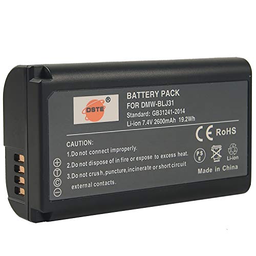 DSTE Batterie de rechange compatible avec Panasonic DMW-BLJ31, DMW-BLJ31e, LUMIX DC-S1, LUMIX DC-S1R, LUMIX DC-S1H, DMW-BGS1R
