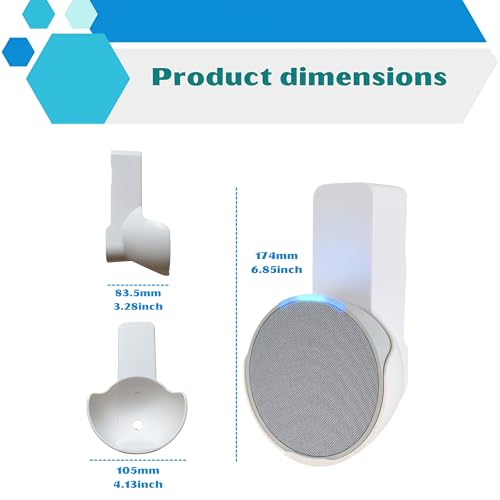 Sintron Wall Mount Holder for Echᴏ Pop, Smart Home Speaker Stand Hanger, Space-Saving, No Screws or Drilling Needed, Built-in Cable Management, Decorative Design, Compatible with Google Nest (White) - Image 6