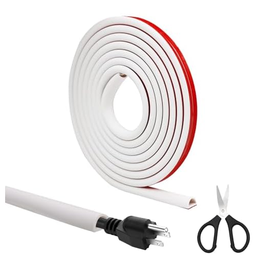 3M Mini Canaleta de Cables, Scettar 15X10mm Canal de Cable Flexible en Forma de D Cable Canaleta Cables Pared Adhesivo para Cubierta para Cables de TV en Paredes Cables en el Suelo de la Pared