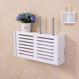 FACULX Wall-mounted WiFi Storage Box,Wall Hanging Wifi Router Storage Shelf TV Set-top Box Wall Storage Decorative Box