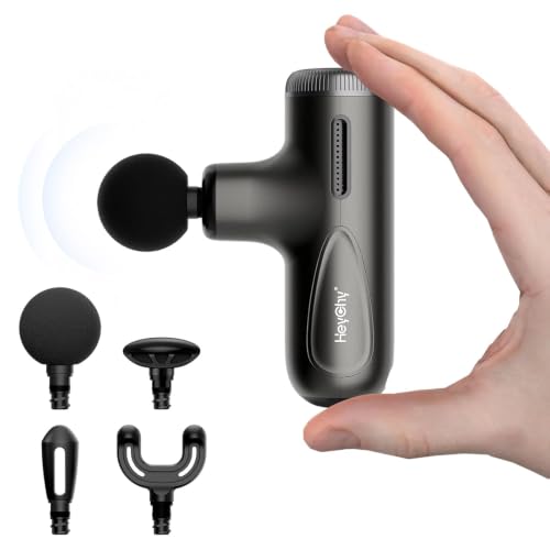 HEYCHY Mini Massage Gun Deep Tissue Muscle Massager Adjustable Depth, Black
