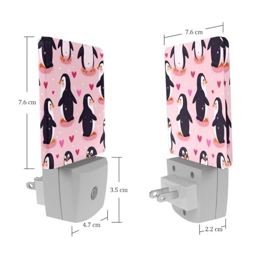 Lámpara de noche LED enchufable 2 piezas pingüinos miniatura 7
