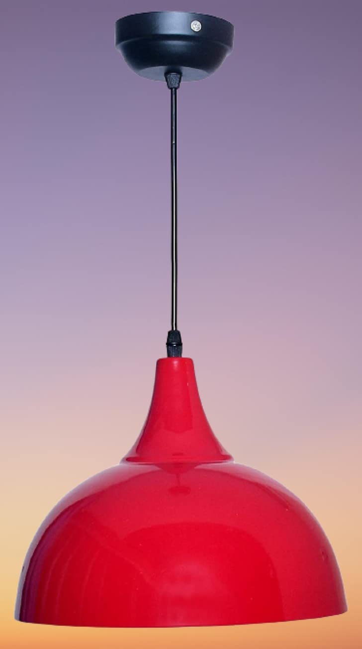 kinis Decorative Hanging Lamp/Pendant Lamp/Ceiling Light to Décor Home/Living Room/Bedroom/Office/Dining/Cafe/Restaurants, 10 Inch Dome, Red (Pack of 1, Without Bulb)-image-49