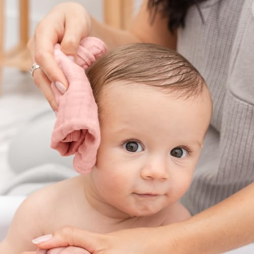 image for Comfy Cubs Muslin Baby Washcloths 10 Pack - Soft 6-Layer Cotton Wash C