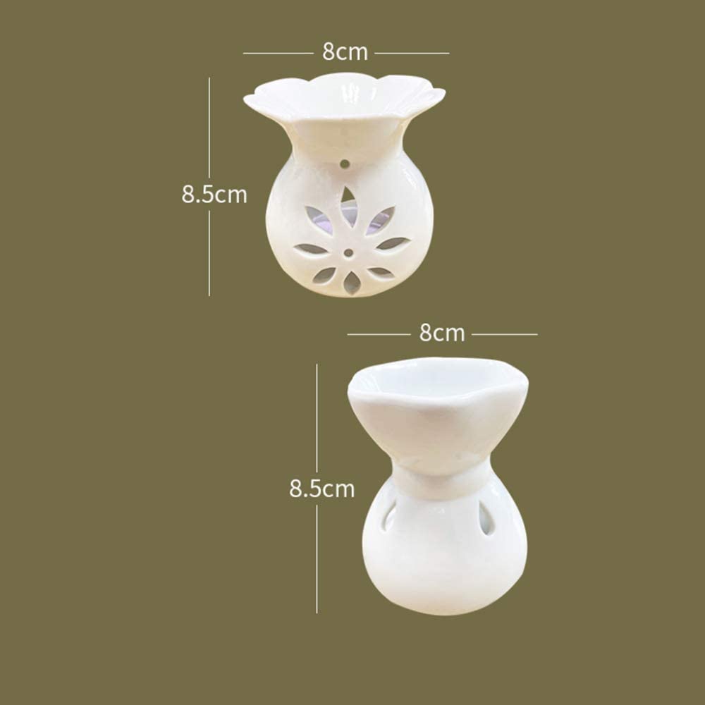 Brenner for ätherische Öle, Wachsschmelzbrenner, Keramik, ausgehöhlte Blumenaromalampe, Öldiffusor, Romatherapie-Ofen, Keramik-Räuchergefäß, Ölkerzenofen, Teelichthalter, Kerze, A