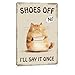 ALREAR Shoes Off Sign No Shoes Sign For House Door Decor, Take Your Shoes Off Sign for Front Door Bedroom Please Remove Your Shoes Sign Metal 8x12 Inches