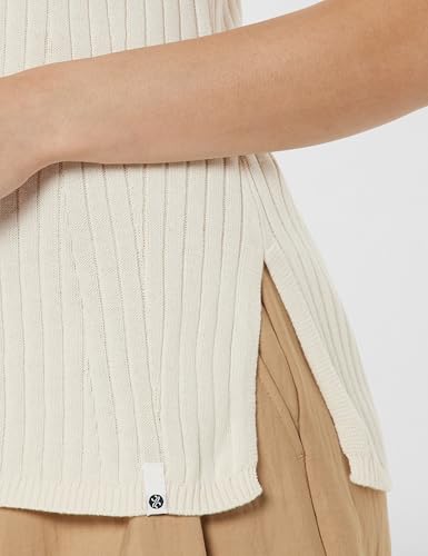 Image of BlissClub Move All Day Sleeveless Top, 100% Cotton,Turtleneck Collar,High Side Slits,Versatile