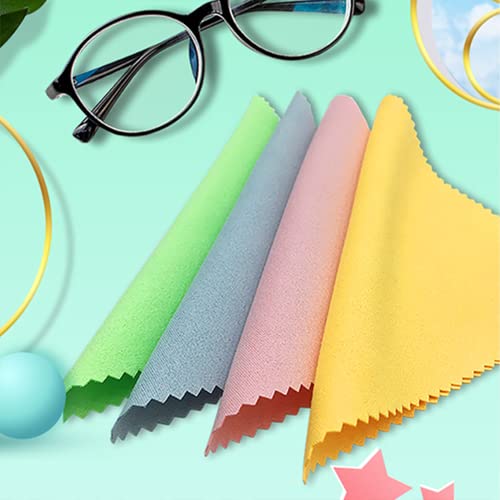12 extra große farbige Tücher, Reinigungstücher für Handy-Bildschirme, Kameralinsen und Brillen, waschbar, kratzfest, wischfest und fusselfrei, Mikrofasertücher (15 x 18 cm), 12 Farben Cover
