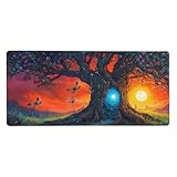 BASE EN CAOUTCHOUC ANTIDÉRAPANTE STABLE: le grand tapis de bureau est livré avec une base en caoutchouc naturel de haute qualité, de sorte qu'il adhère bien à la table et ne bouge pas du tout. Espace de fonctionnement stable pour la souris et le clavier