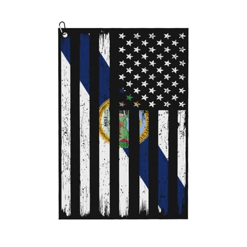 NAZIIQW US and Flag of Temecula, California Golf Towel for