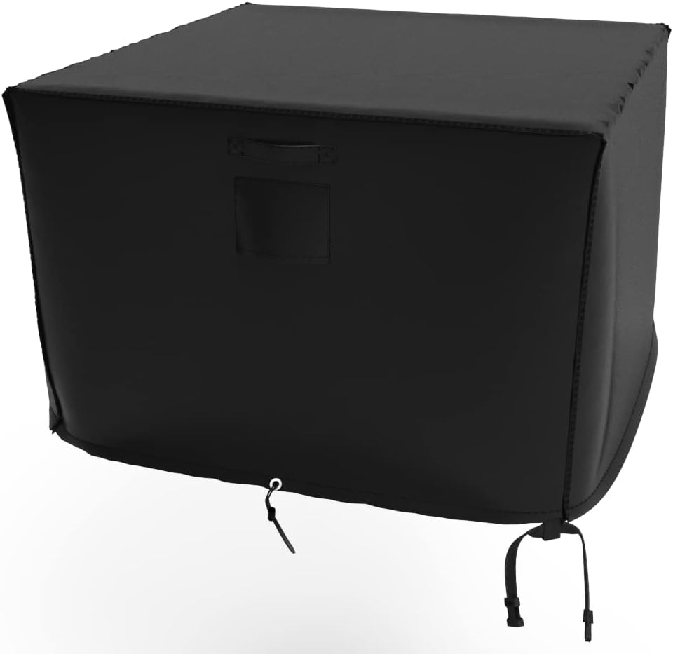 Atyard Gas Fire Pit Cover Square 36L x 36W x 24H inch - Waterproof Windproof Anti-UV Heavy Duty Patio Firepit Furniture Covers Black