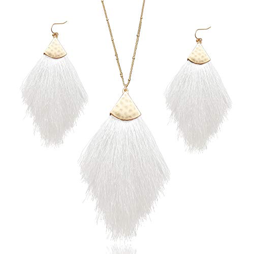 Fringe Tassel Statement Dangle Earrings- Lightweight Long Silky Feather Earrings Tassel Necklaces For Women #TOP28