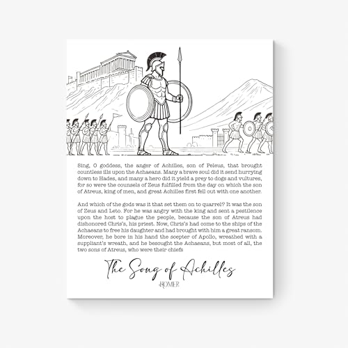 Sing O Goddess The Anger Of Achilles | Song | Homer's Iliad Poem Quote | Inspirational and Motivational | Book Page | Novel | Literary Home Decor | Living Room | Art Print (8x10)