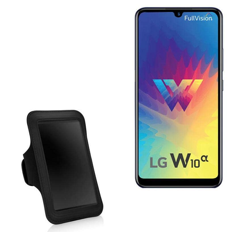 BoxWave Case Compatible with LG W10 Alpha - Sports Armband, Adjustable Armband for Workout and Running for LG W10 Alpha - Jet Black