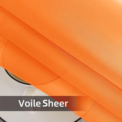 SpaceDresser Waterproof Outdoor Sheer Curtains for Patio - 4 Panels Rod Pocket Indoor Voile Sheer Curtain for Living Room,52W x 108L inch, Orange by SpaceDresser - Image 9