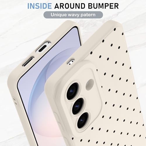 KANGHAR Compatible with Samsung Galaxy S26 Case, Silicone Spot Cute Pattern, Camera Protection Soft Slim Phone Case for Girls Women -White by KANGHAR - Used condition - Image 4
