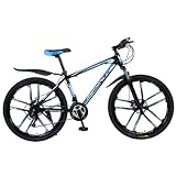 XXXSUNNY Bicicletas de montaña para Hombre de 26 Pulgadas, Bicicletas con Frenos de Disco, Bicicletas de montaña Profesionales ultraligeras Cuadro Fuerte aleación Aluminio,27/Black~Blue,Carbon Steel