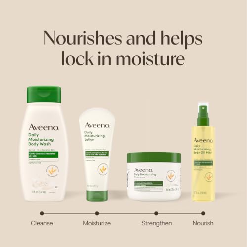 Aveeno Daily Moisturizing Body Lotion, Gentle Lotion Nourishes Dry Skin with Moisture, Sooth-ing Prebiotic Oat, Fragrance-Free, Non-Comedogenic, Travel-Size, 2.5 fl. oz, 3 Pack