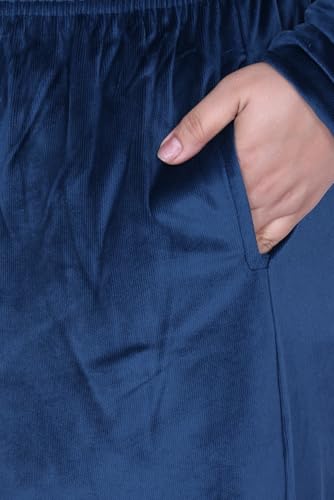 Image of CUPID Regular Fit Velvet Track Suit for Woman, Winter Wear Velvet Night Suit Set with Pockets for Sports, Night, Jogging, Daily Gym Wear L to 5XL