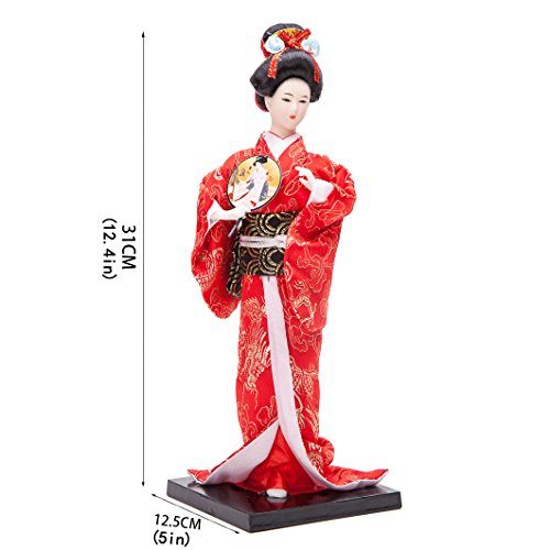 Muñeca oriental japonesa Geisha 9 pulgadas miniatura 4