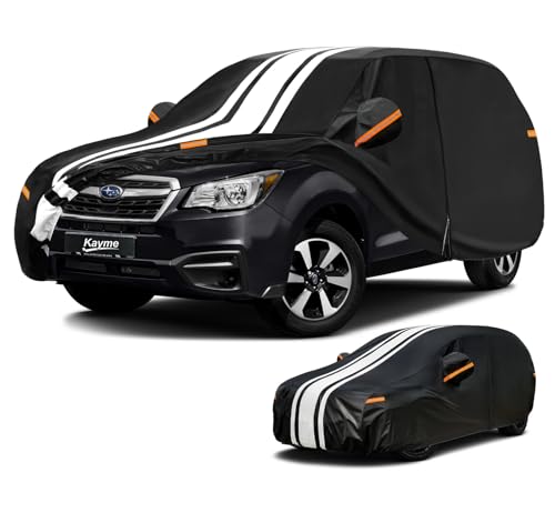 Image of Kayme Heavy Duty Car Cover Custom Fit for Subaru Forester (1997-2026) | Waterproof All Weather for Automobiles, Gift with Tape /Towel /Bag, Outdoor Full Exterior Cover Rain Snow Sun UV Protection.