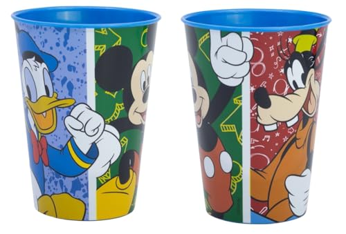 Lot de 2 gobelets en plastique sans BPA, 260 ml, cadeau pour enfants, motif Mickey Mouse