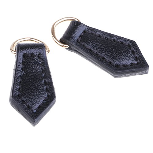 2 peças de reposição para reparo de jaqueta de couro vintage com zíper da Baoblaze – Preto, 4 x 1,5