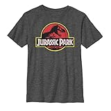 Jurassic Park Little Boys' Park Logo Graphic T-Shirt, Charcoal Heather, YS