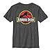 Jurassic Park Little Boys' Park Logo Graphic T-Shirt, Charcoal Heather, YS
