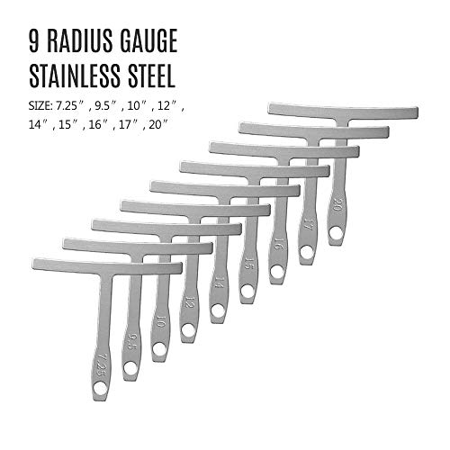 KKmoon Guitar Luthier Ferramentas Kit Medidor de Raio de 9 Raios 32 Lâminas Calibre para Guitarra Re