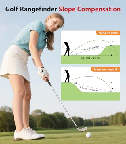 Range Finder Golf Rangefinder with Slope, 1200 Yards Golf Range Finder, 6X Magnification, Flag Locking Vibration, Must Accessories for Golfer