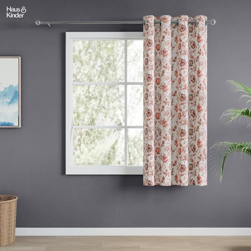 Image of haus & kinder Digital Printed Cotton Window Curtain 5 Feet Long Pack of 1 Window Curtain, 5 Feet Curtain for Window (Heritage Medallion, Multi 130x152 CM)