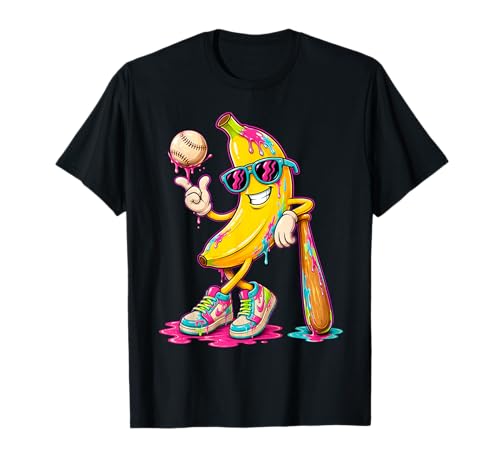 Funny Banana Ice Cream Drip Kids Youth Boys Girls T-Shirt
