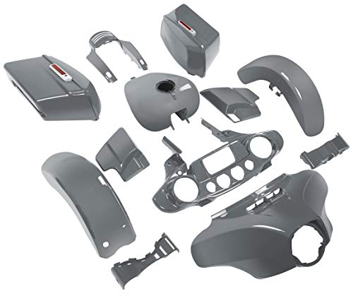 Gunship Gray Motorcycle Complete Body Kit Custom Bodywork Fairing Kits For Harley Street Glide 14-Up Inner Outer Fairing Saddlebags Fender Gas Tank #TOP1