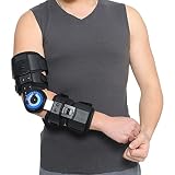 Orthomen Hinged ROM Elbow Brace, Adjustable Post OP Elbow Brace Stabilizer Splint Arm Injury Recover