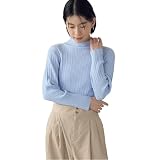 [コムサイズム] ベーシック ランダムリブニット 12-76KO01-206 ブルー M